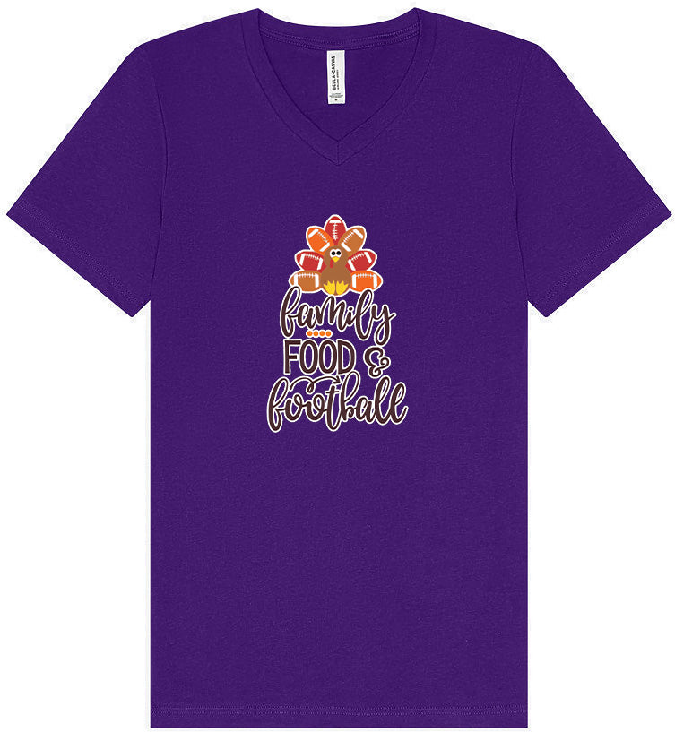 Family, Food & Football Unisex V-Neck Shirt