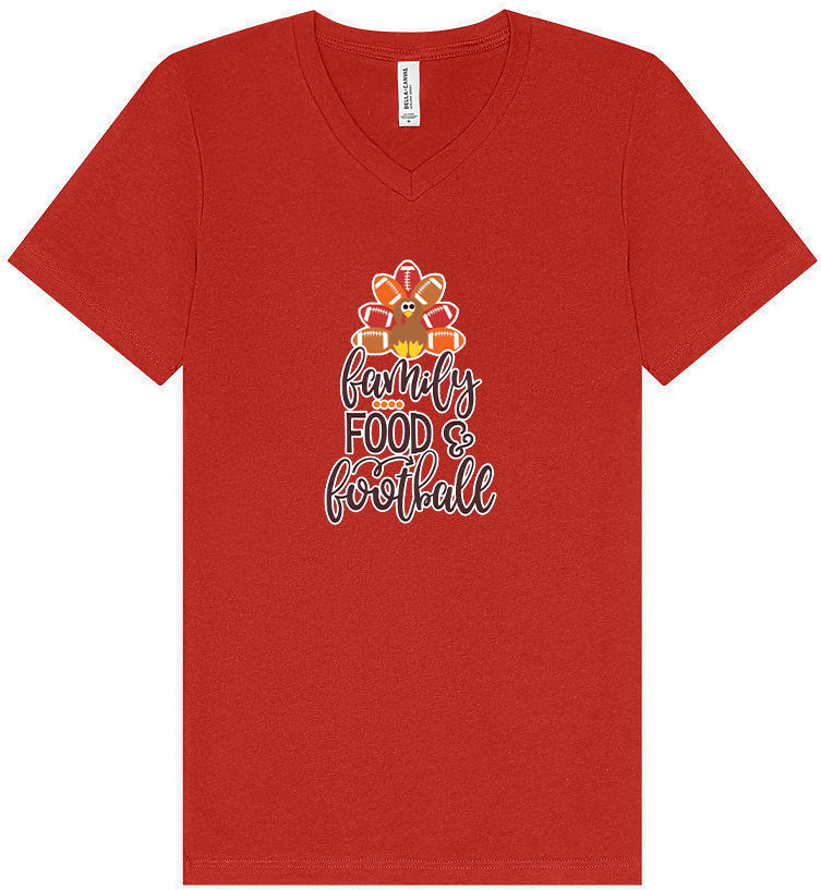 Family, Food & Football Unisex V-Neck Shirt