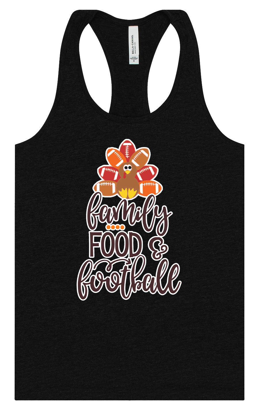 Family, Food & Football Women's Racerback Tank