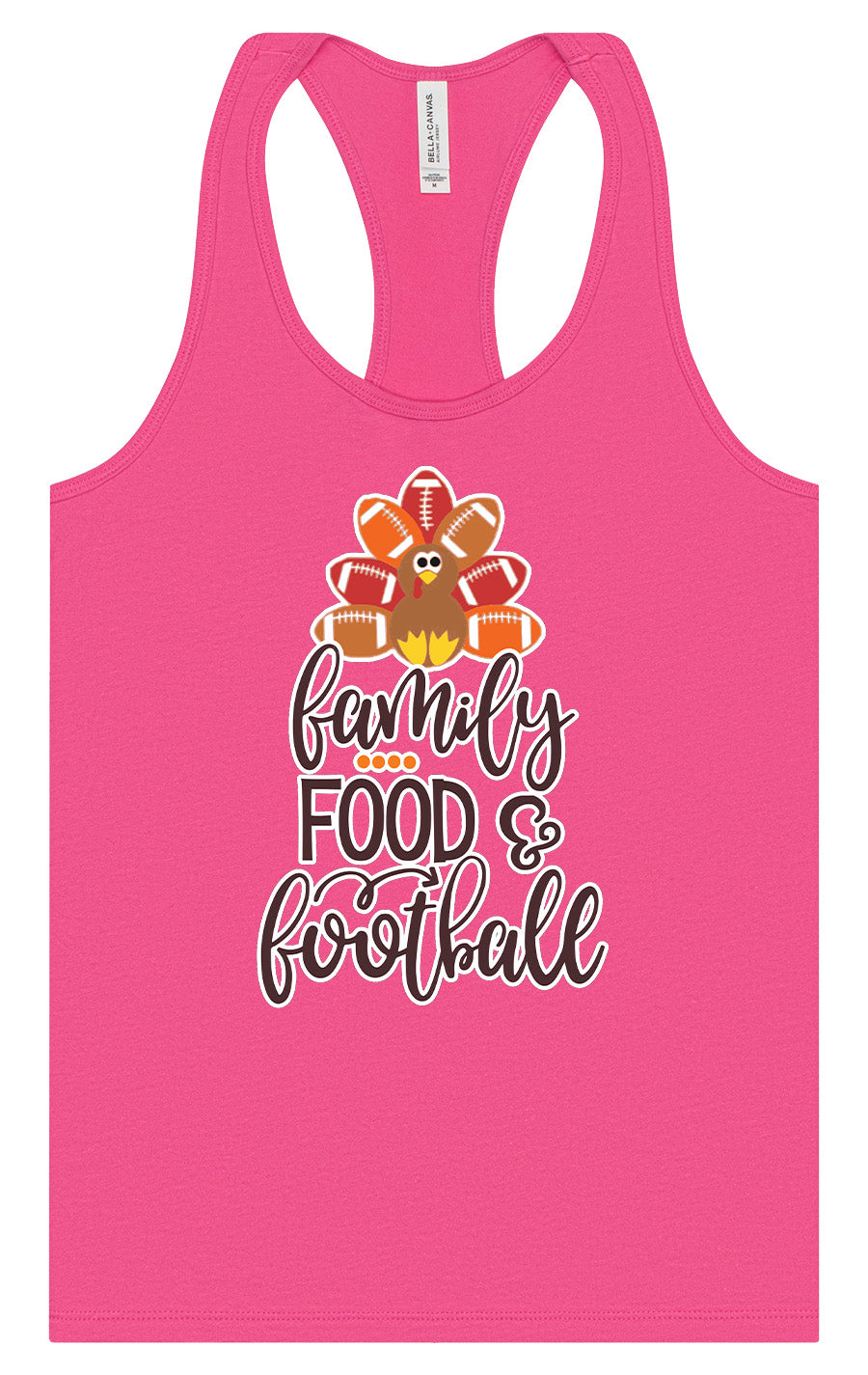 Family, Food & Football Women's Racerback Tank