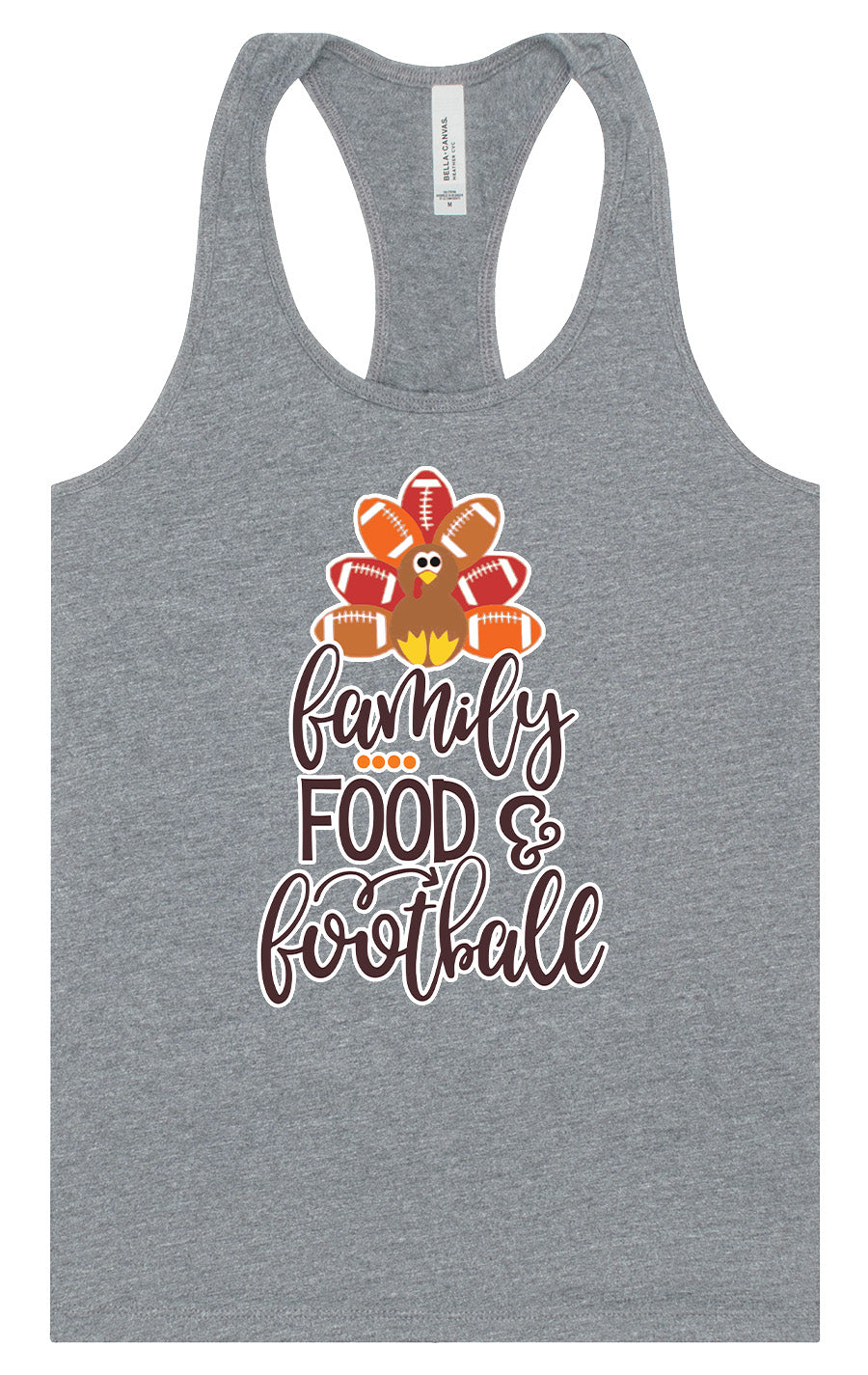 Family, Food & Football Women's Racerback Tank