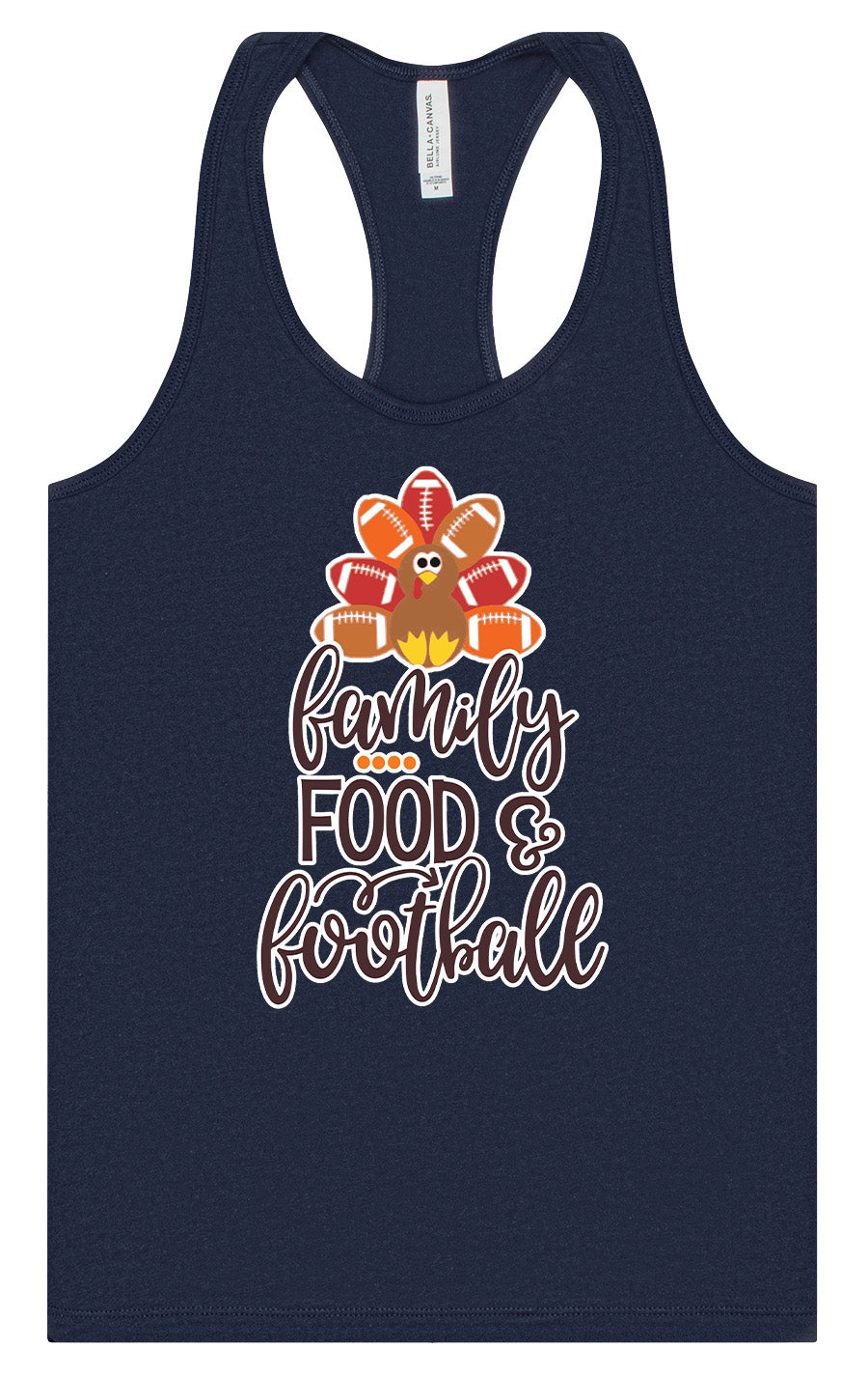 Family, Food & Football Women's Racerback Tank