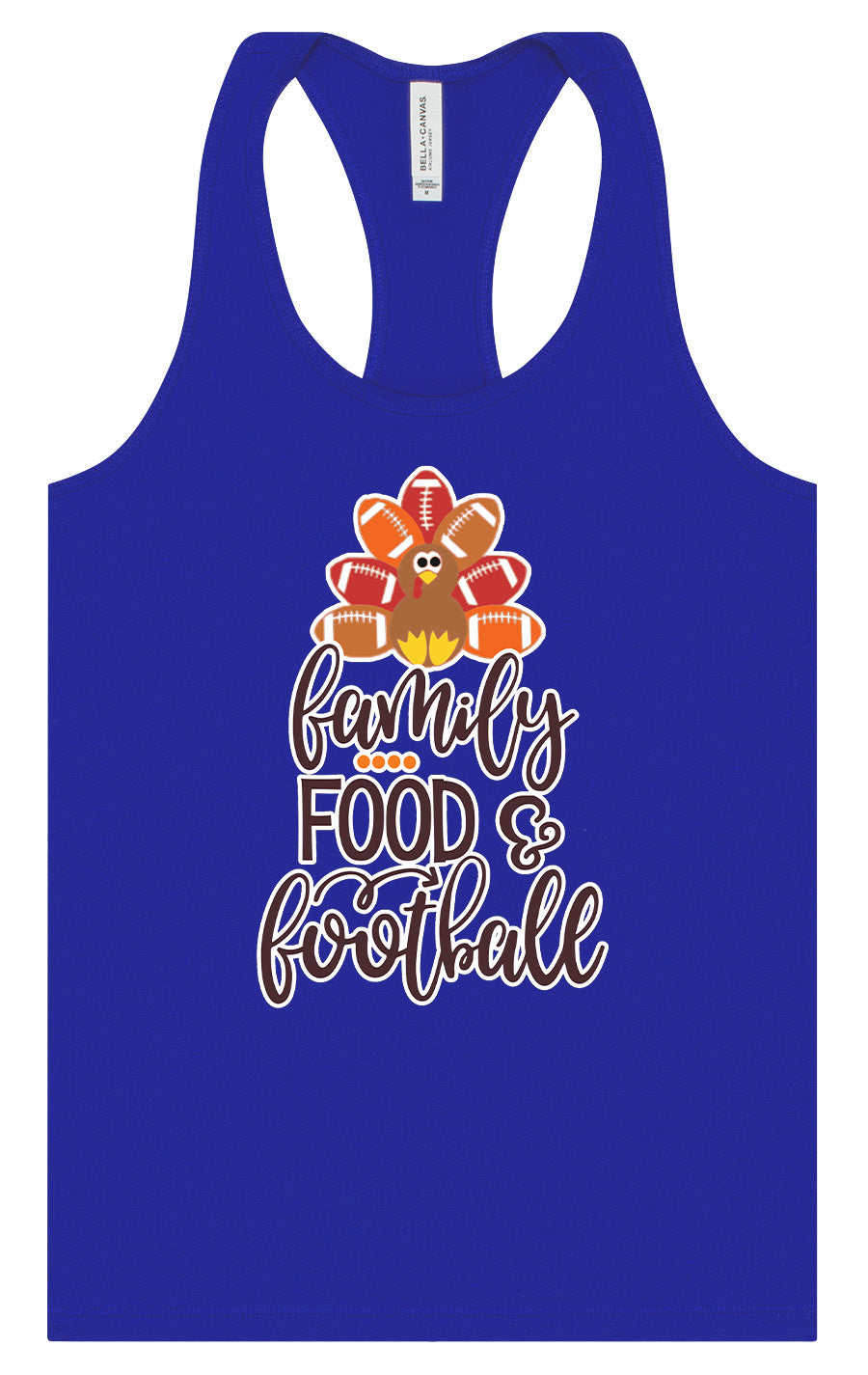 Family, Food & Football Women's Racerback Tank