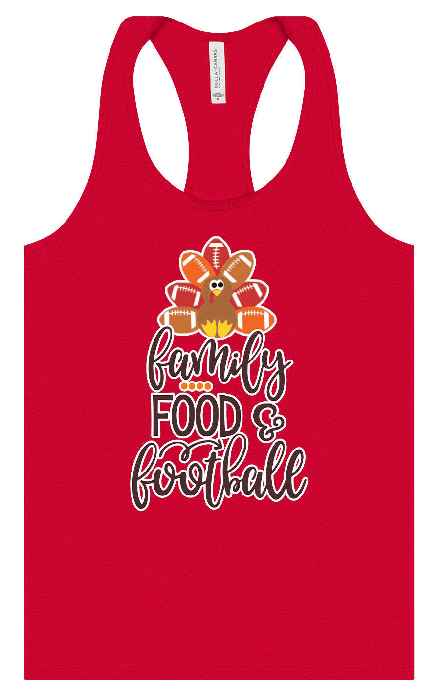Family, Food & Football Women's Racerback Tank