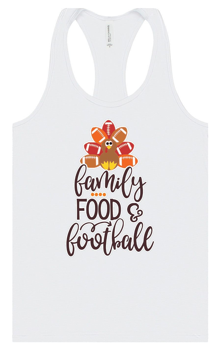 Family, Food & Football Women's Racerback Tank