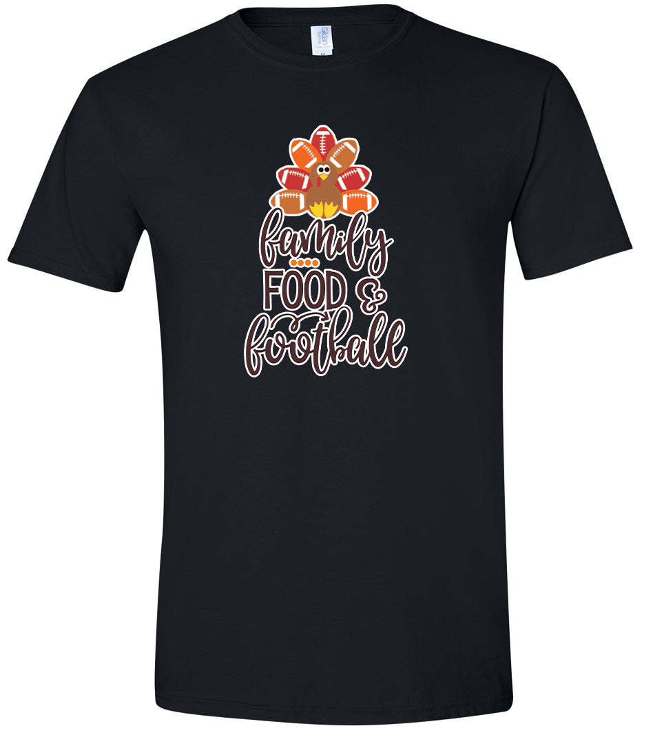 Family, Food & Football Adult Gildan Soft Shirt