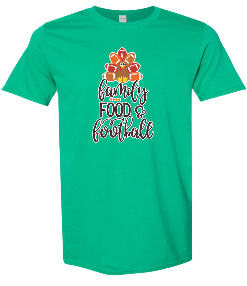 Family, Food & Football Adult Gildan Soft Shirt