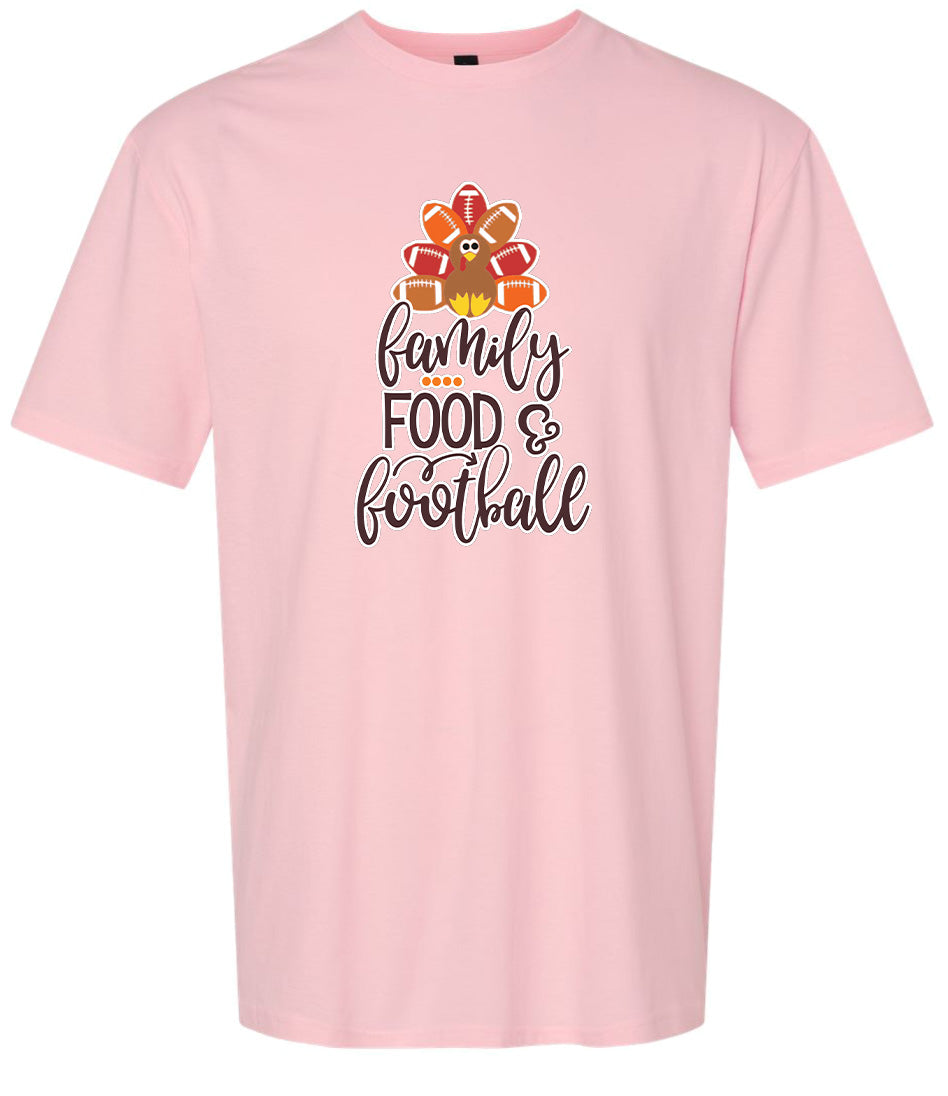 Family, Food & Football Adult Gildan Soft Shirt