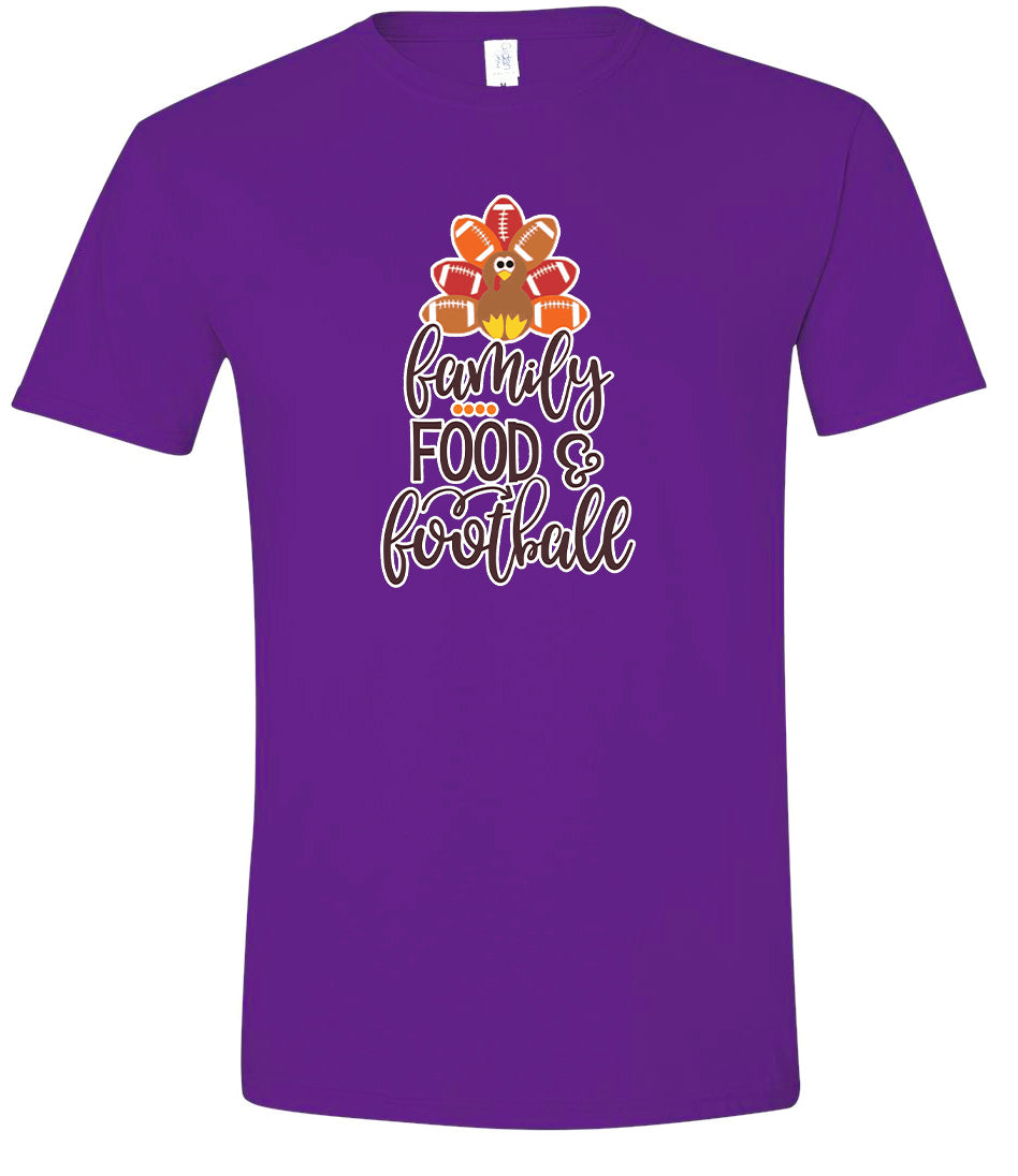 Family, Food & Football Adult Gildan Soft Shirt
