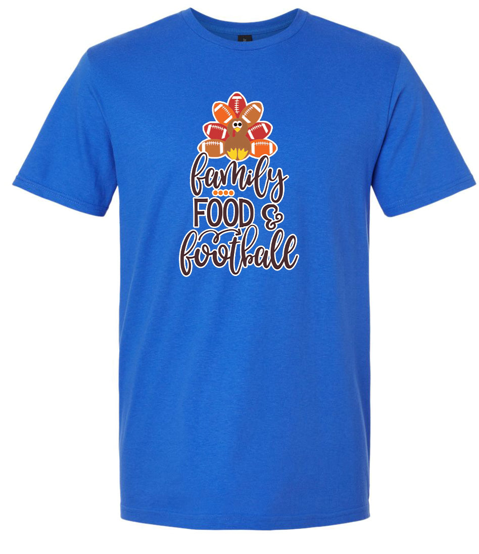 Family, Food & Football Adult Gildan Soft Shirt