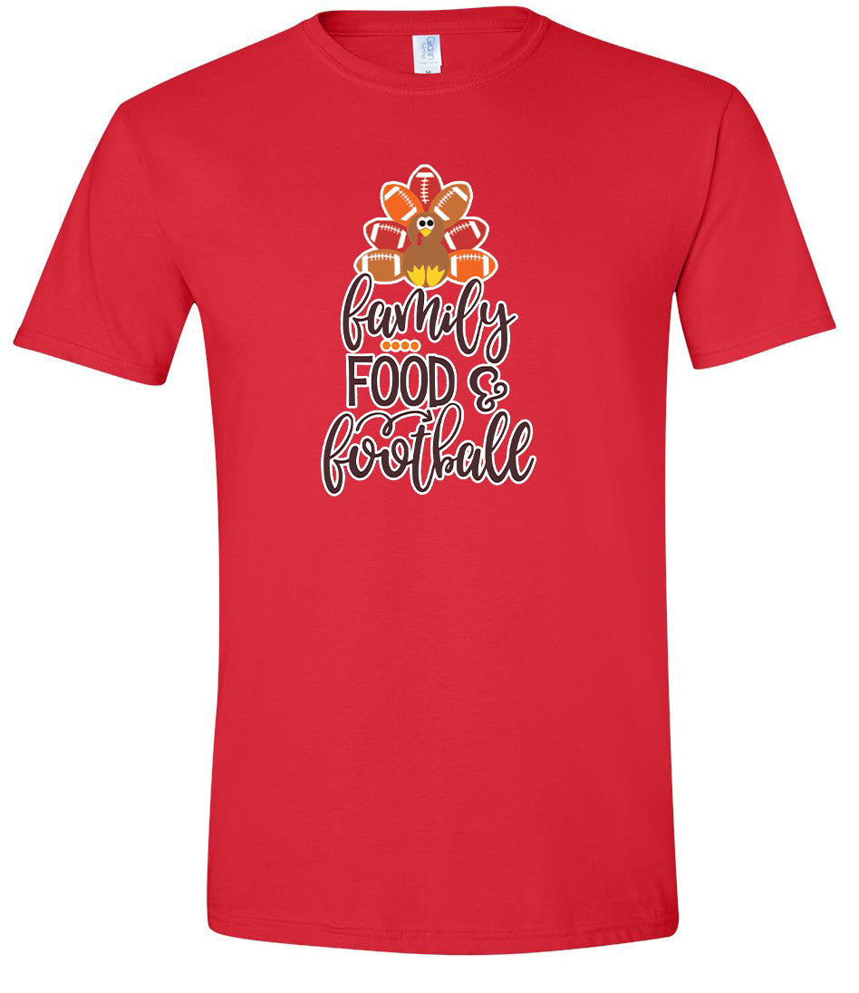 Family, Food & Football Adult Gildan Soft Shirt