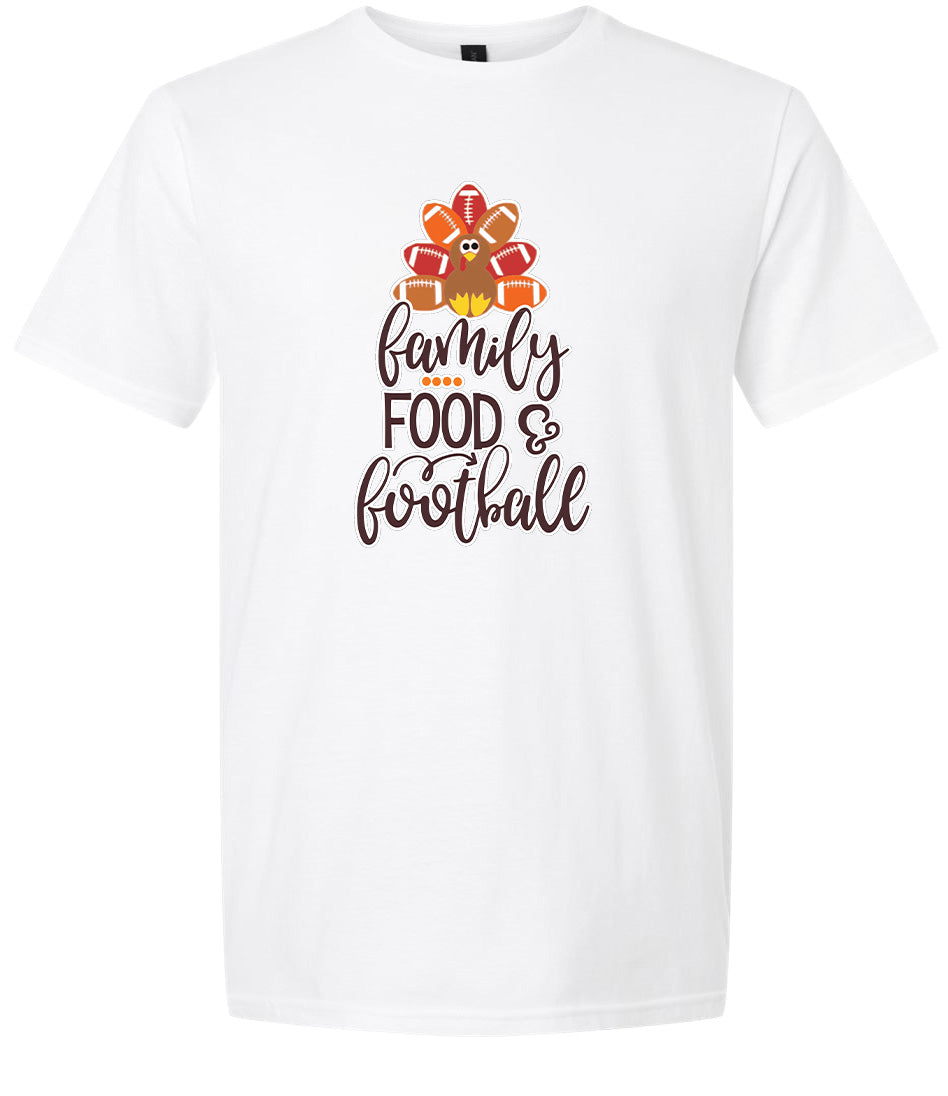 Family, Food & Football Adult Gildan Soft Shirt