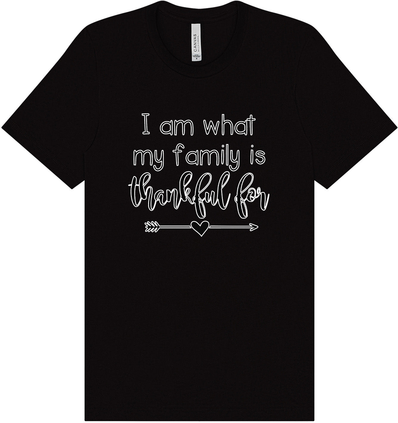 I Am What My Family Is Thankful For Adult Bella Canvas Shirt
