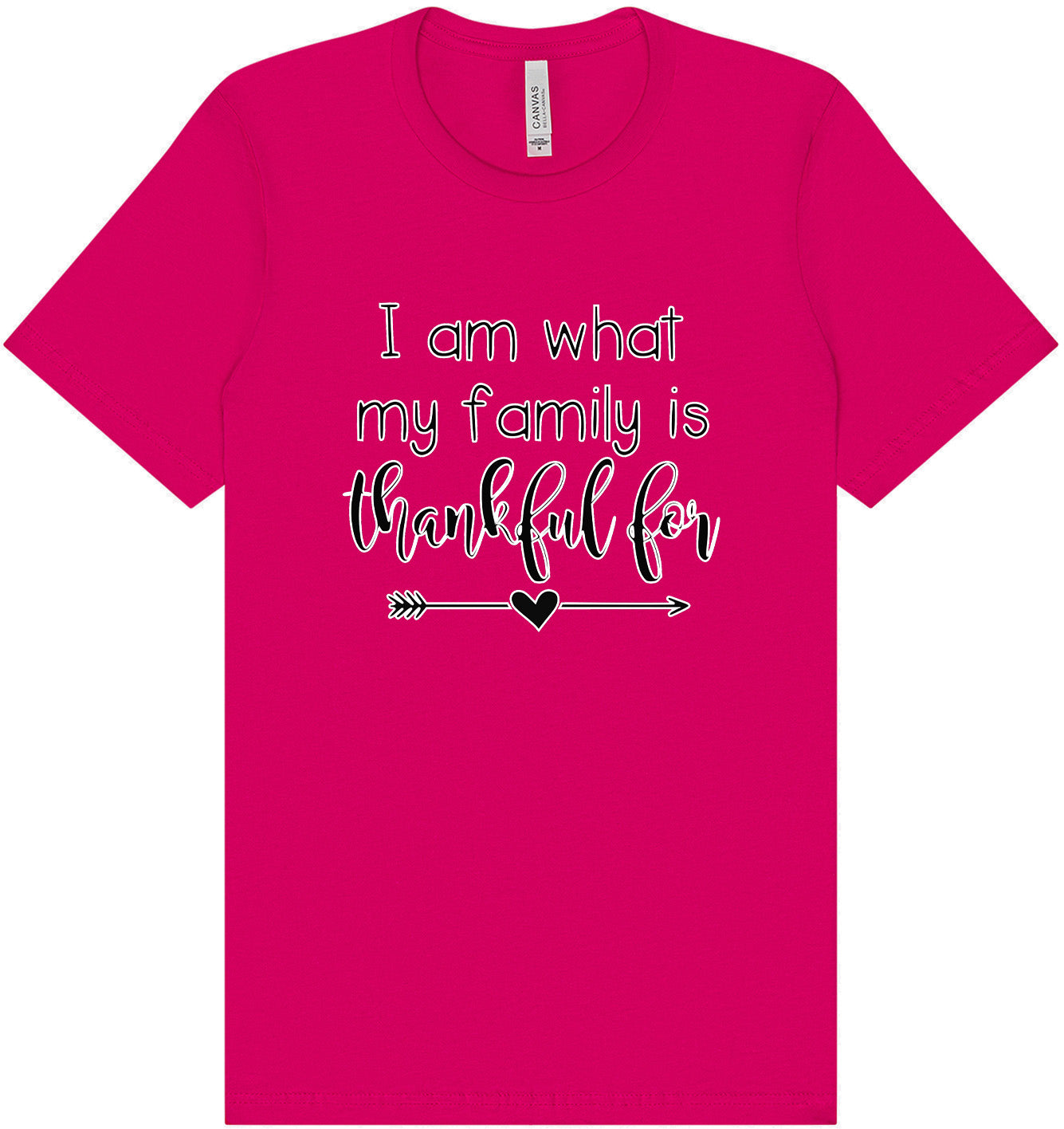 I Am What My Family Is Thankful For Adult Bella Canvas Shirt