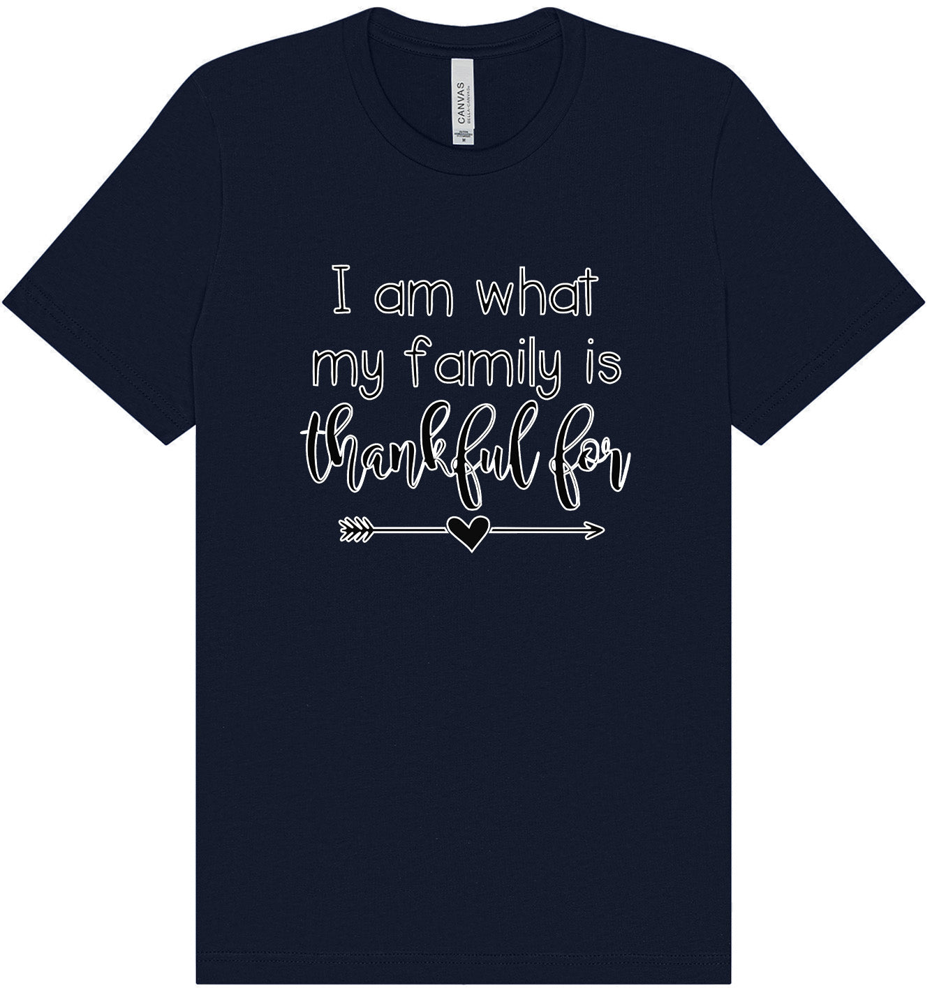 I Am What My Family Is Thankful For Adult Bella Canvas Shirt