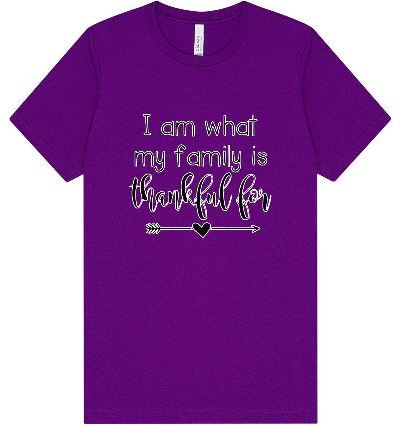 I Am What My Family Is Thankful For Adult Bella Canvas Shirt