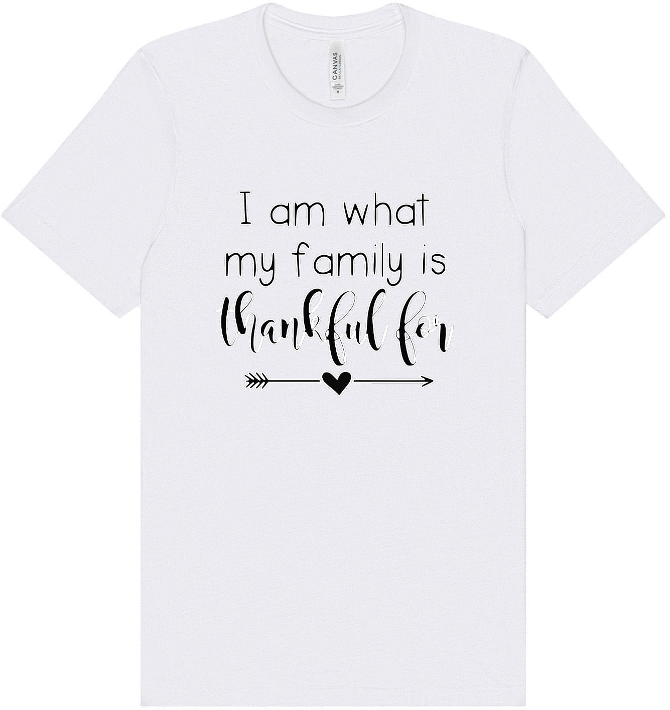I Am What My Family Is Thankful For Adult Bella Canvas Shirt