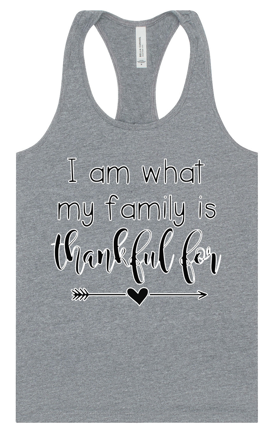 I Am What My Family Is Thankful For Women's Racerback Tank