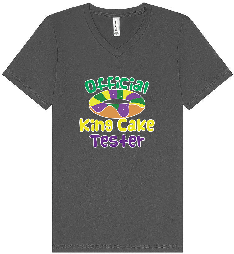King Cake Tester Unisex V-Neck Shirt