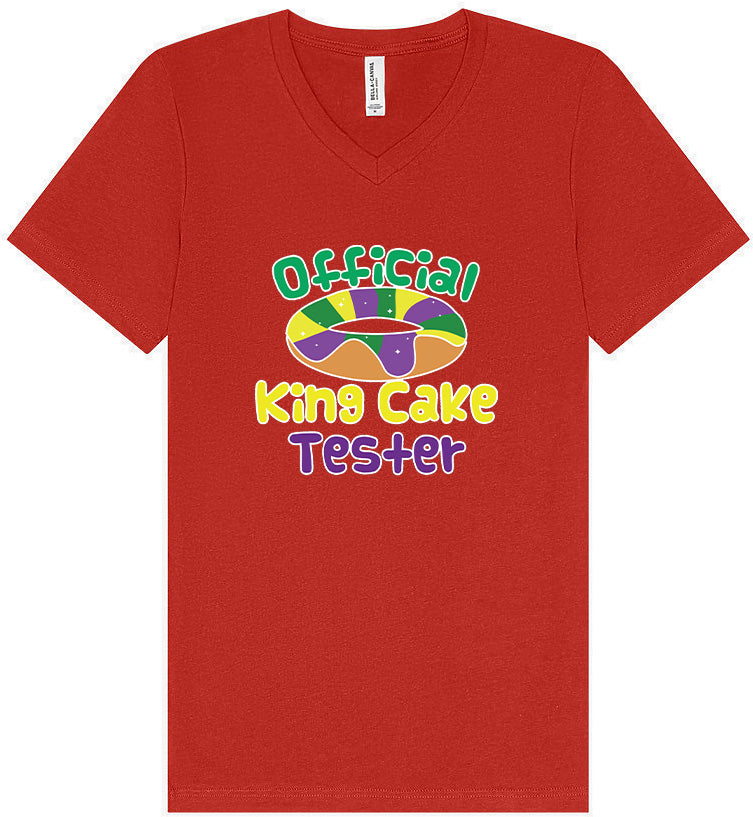 King Cake Tester Unisex V-Neck Shirt