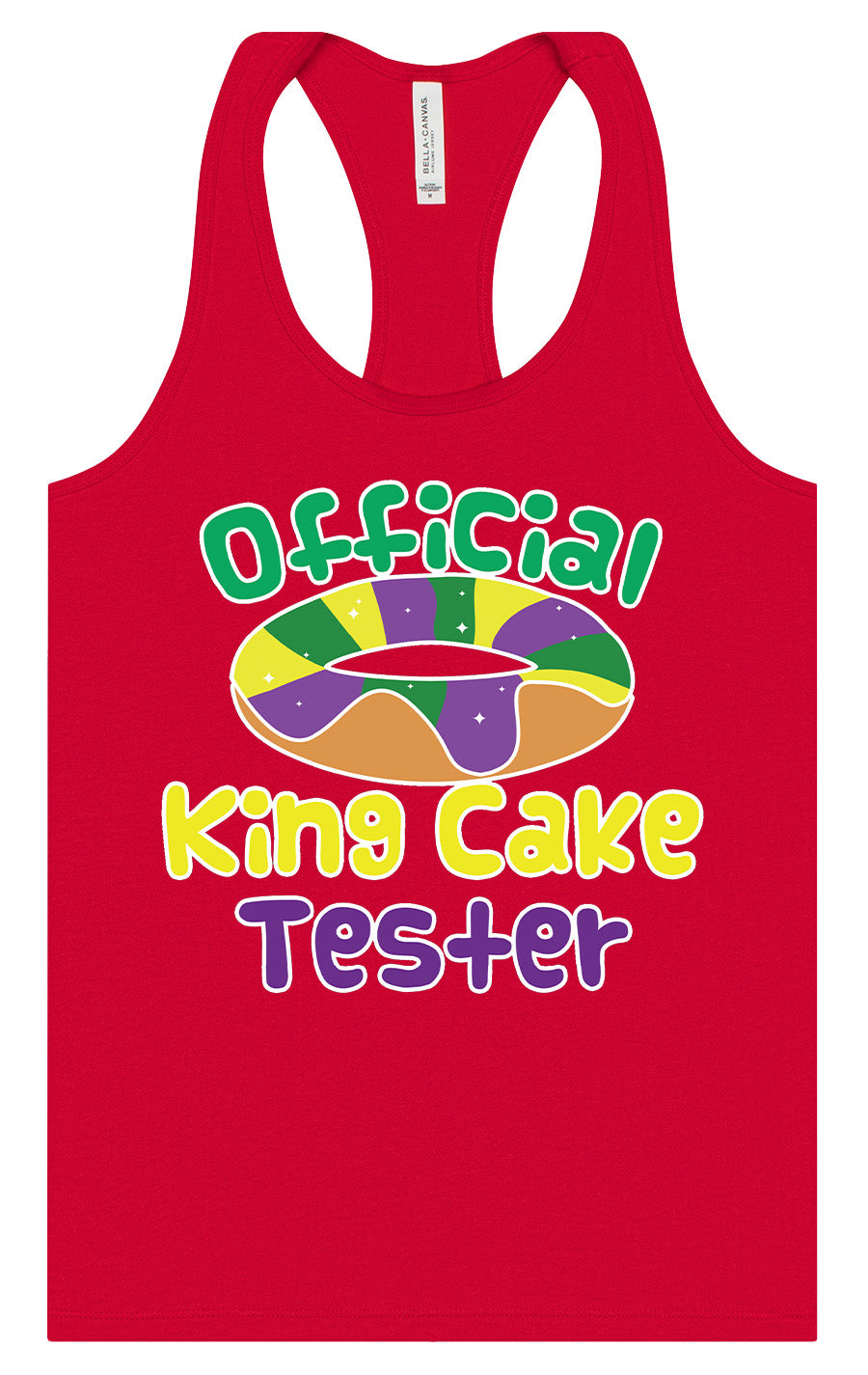King Cake Tester Women's Racerback Tank