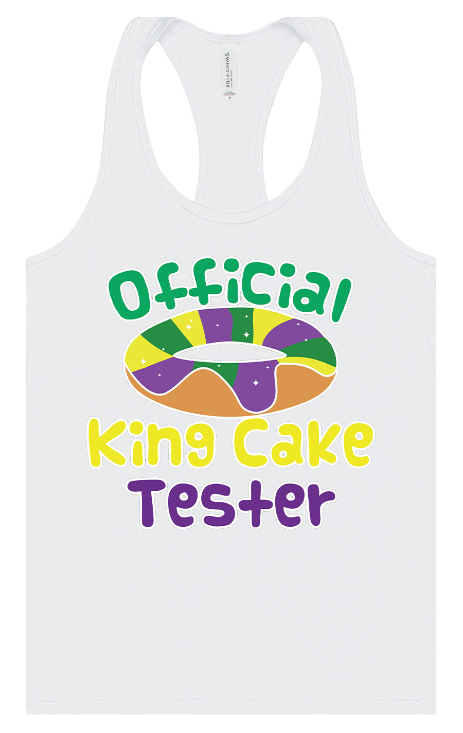 King Cake Tester Women's Racerback Tank