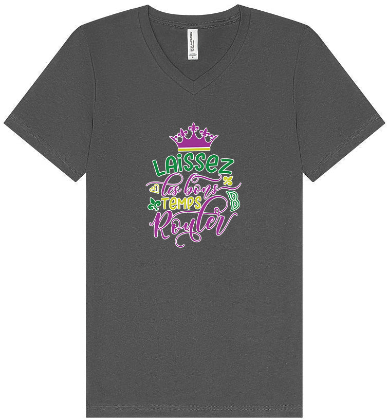 Laissez Les Bons Temps Rouler Unisex V-Neck Shirt