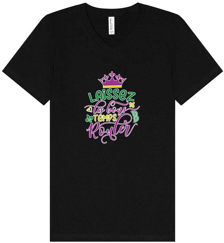 Laissez Les Bons Temps Rouler Unisex V-Neck Shirt