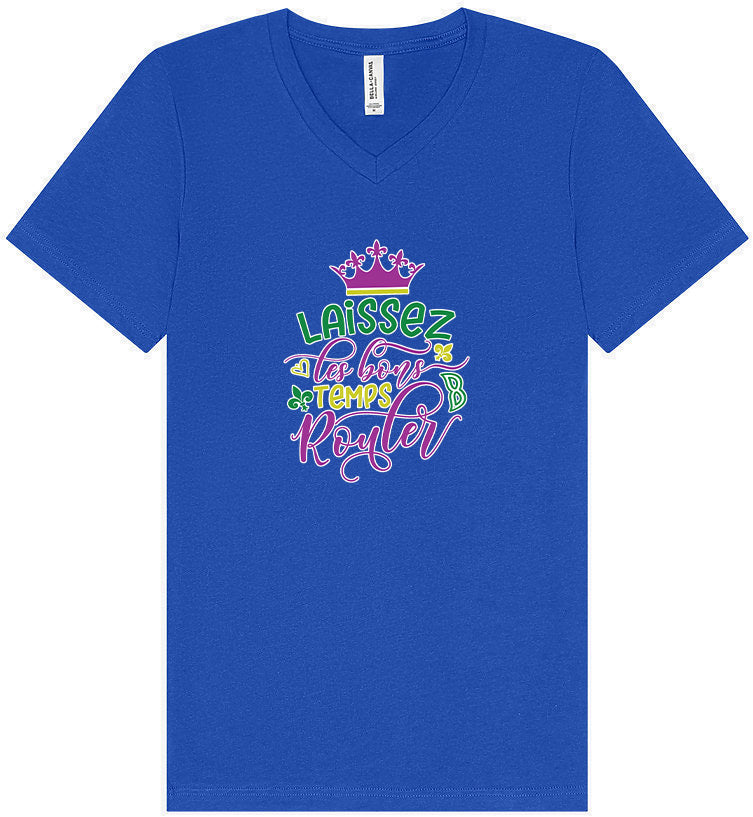 Laissez Les Bons Temps Rouler Unisex V-Neck Shirt