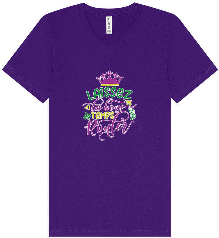 Laissez Les Bons Temps Rouler Unisex V-Neck Shirt