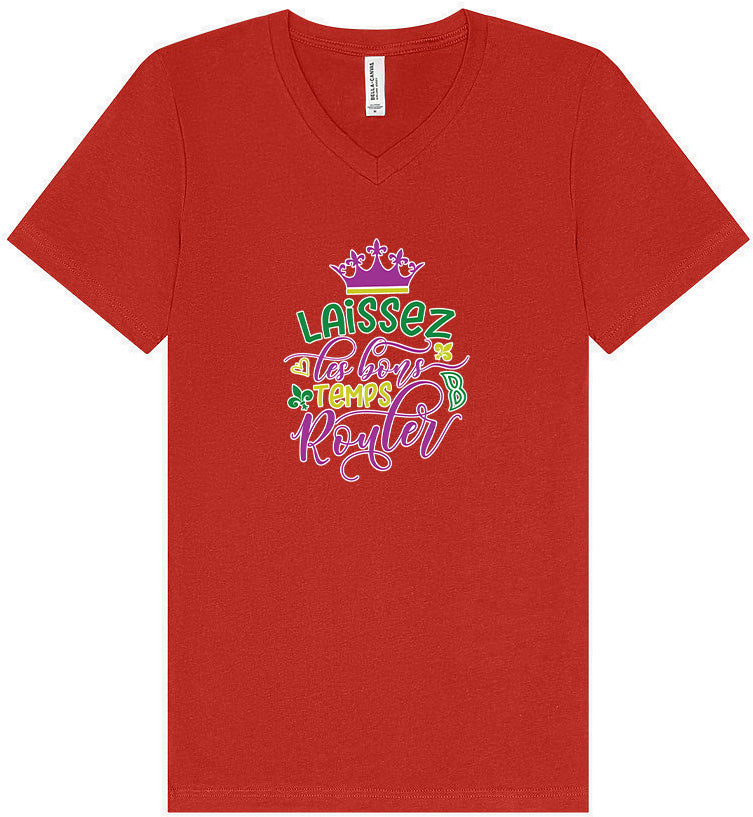 Laissez Les Bons Temps Rouler Unisex V-Neck Shirt