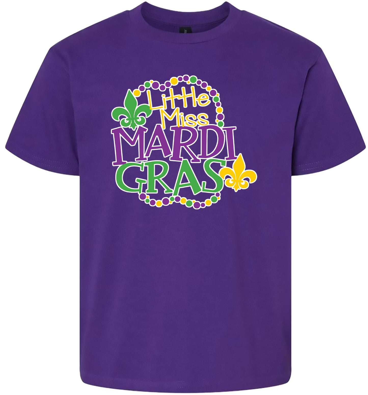 Little Miss Mardi Gras Children's Gildan Soft Shirt