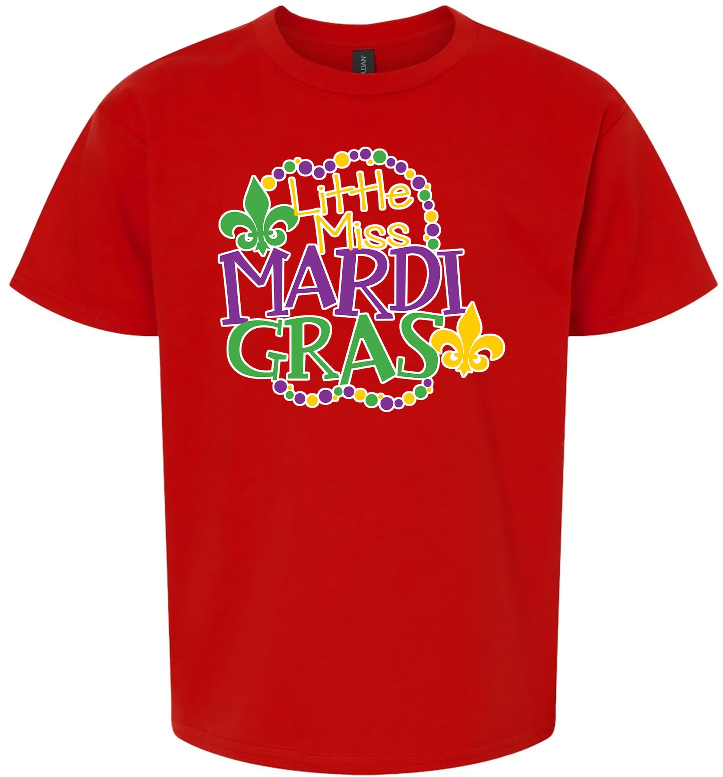Little Miss Mardi Gras Children's Gildan Soft Shirt