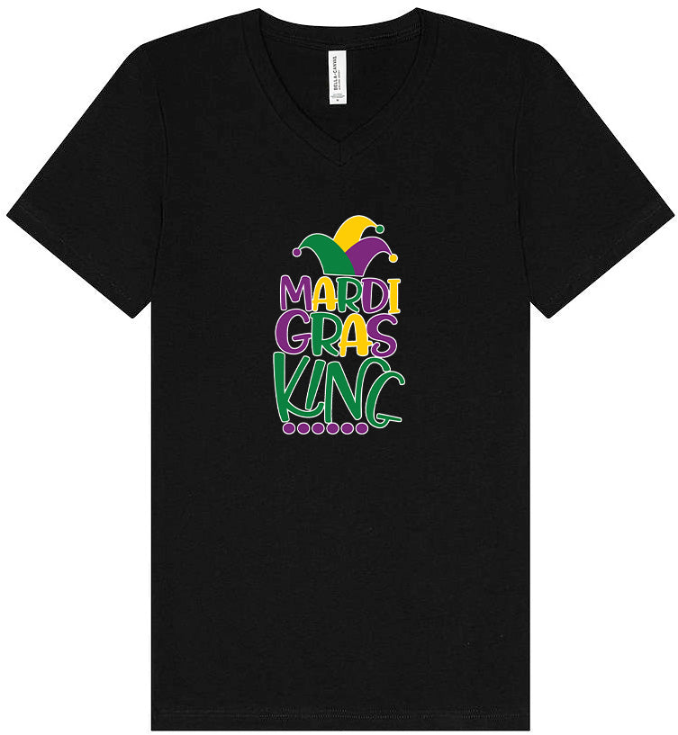 Mardi Gras King Unisex V-Neck Shirt