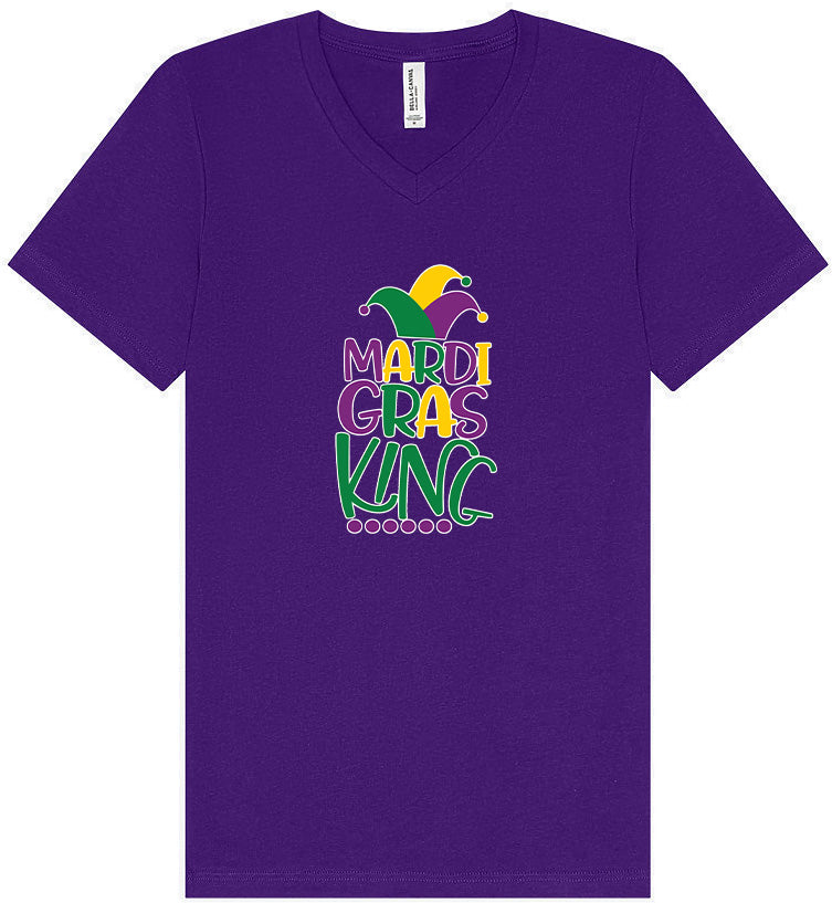 Mardi Gras King Unisex V-Neck Shirt