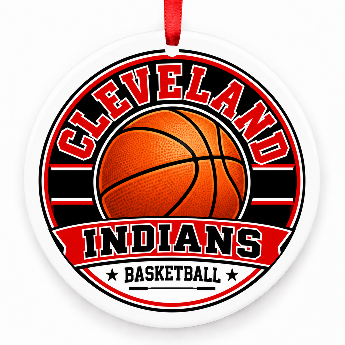 Cleveland H S Indians basketball Christmas ornament