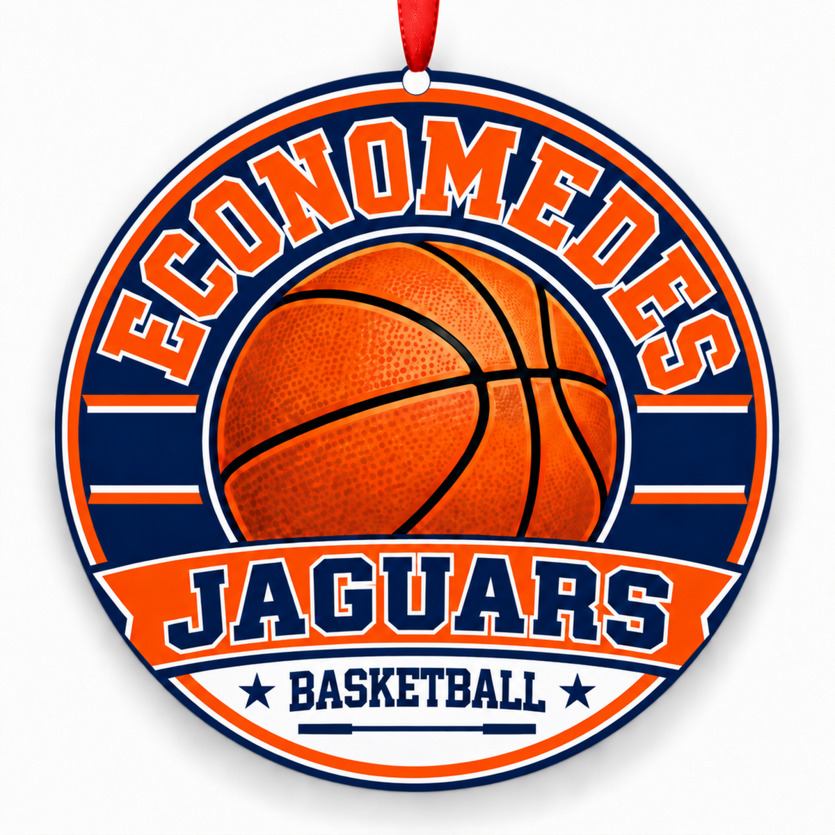 ECONOMEDES H S Jaguars basketball Christmas ornament