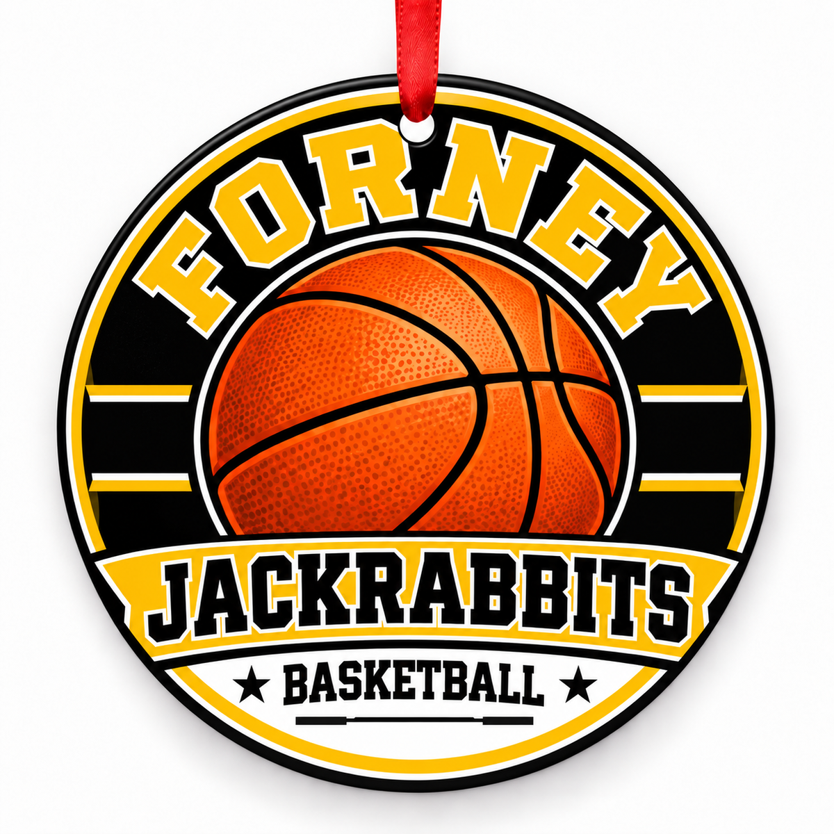 Forney High School Jackrabbits basketball Christmas ornament mockup