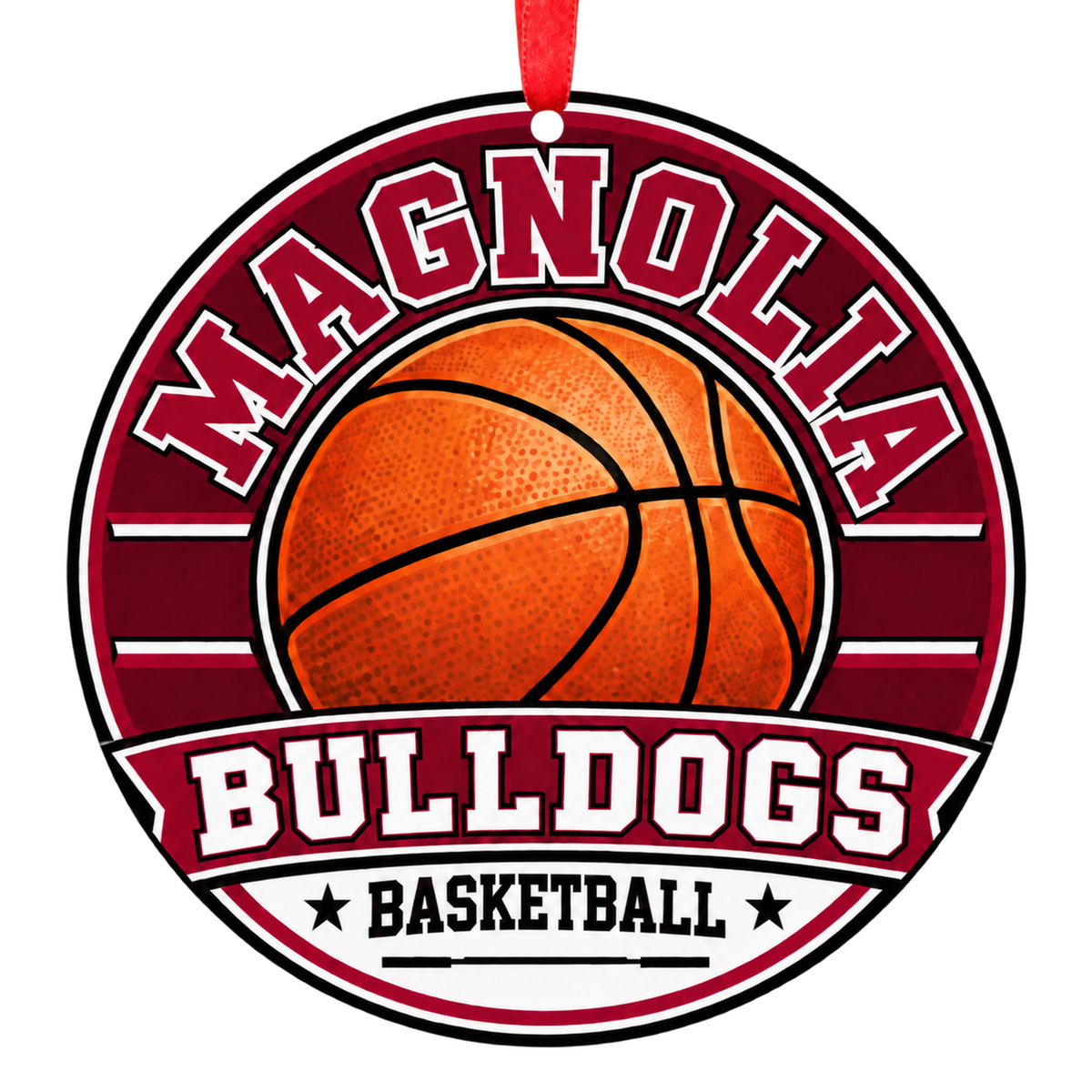 Magnolia High School Bulldogs basketball Christmas ornament