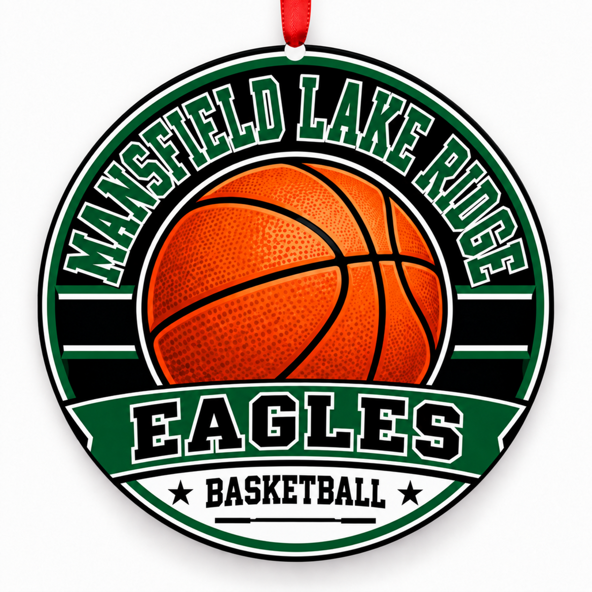 Mansfield Lake Ridge High School Eagles basketball Christmas ornament