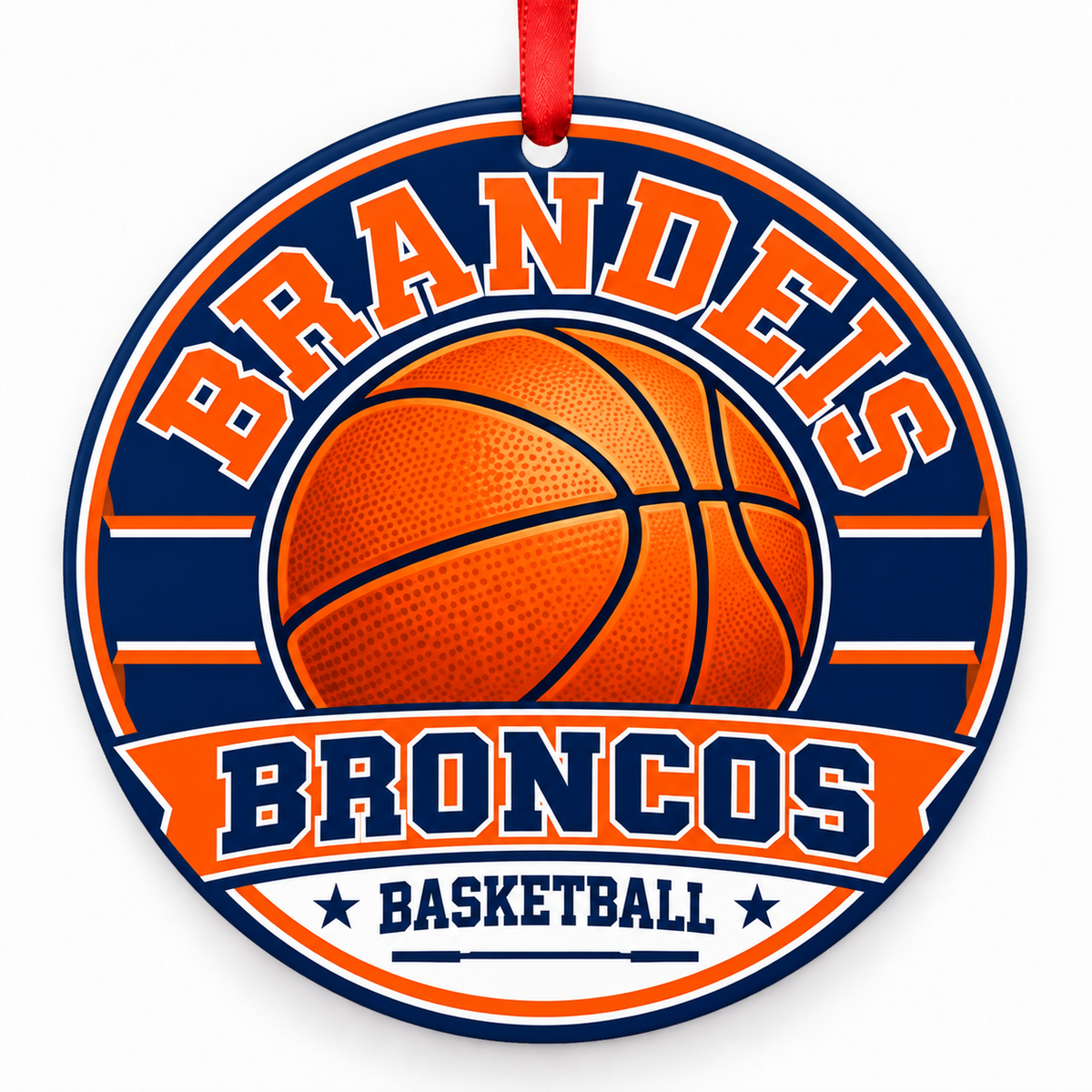BRANDEIS H S Broncos basketball Christmas ornament