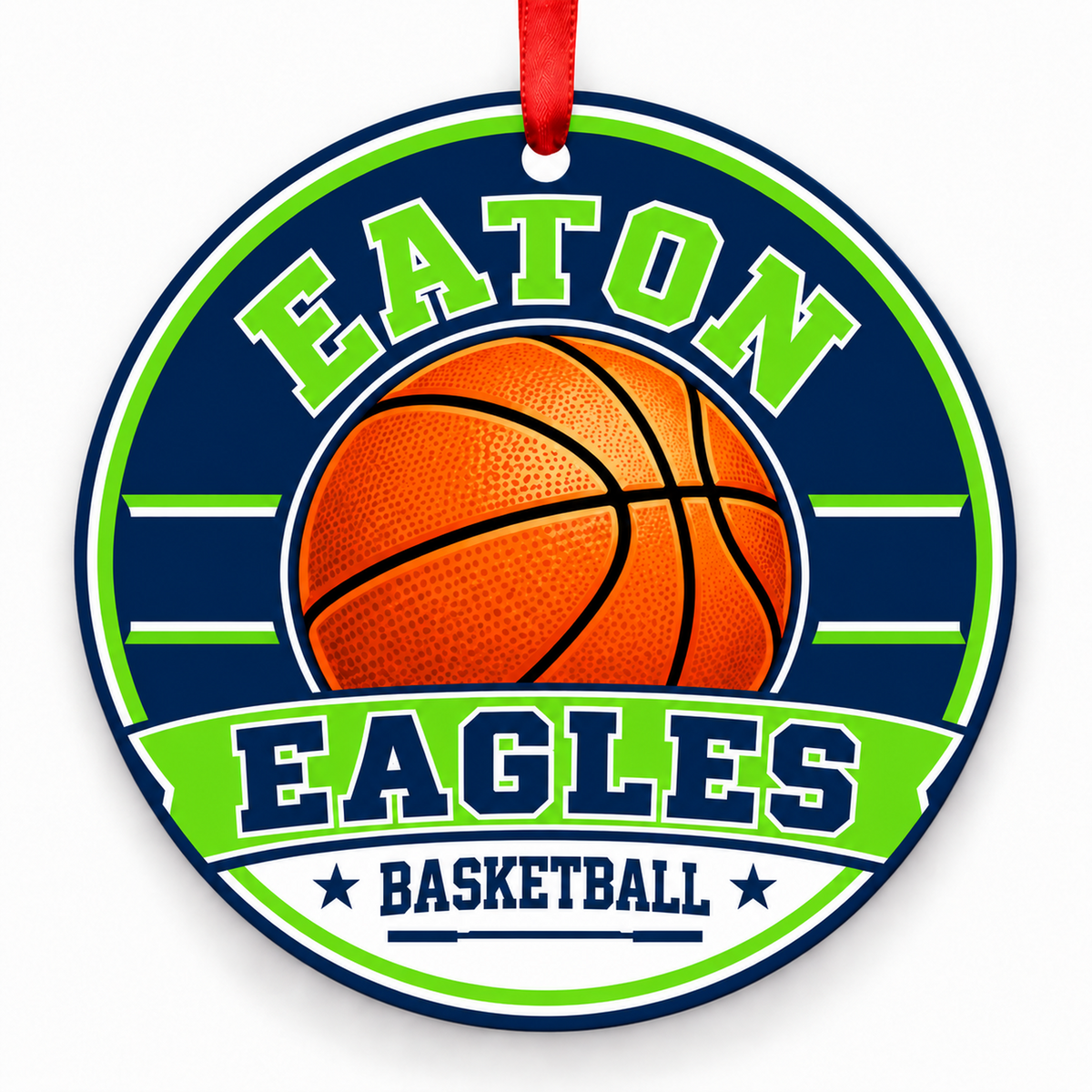 V R Eaton H S Eagles basketball Christmas ornament