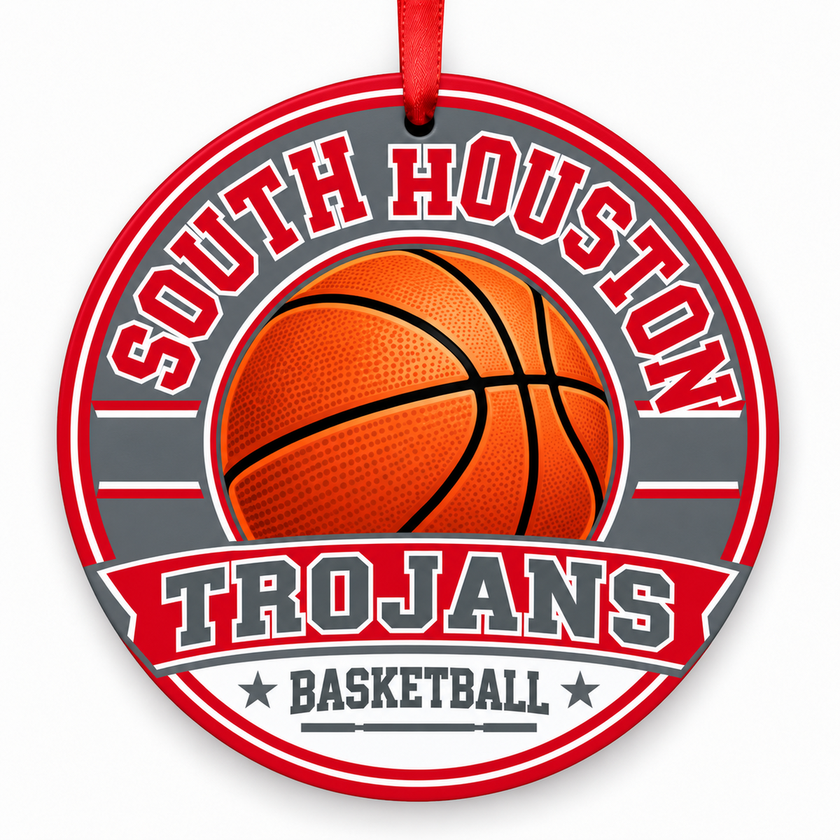 South Houston High School Trojans basketball Christmas ornament