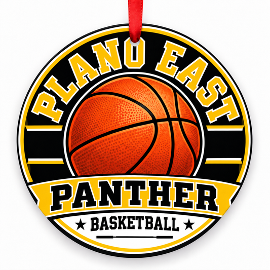 PLANO EAST SR H S Panther basketball Christmas ornament