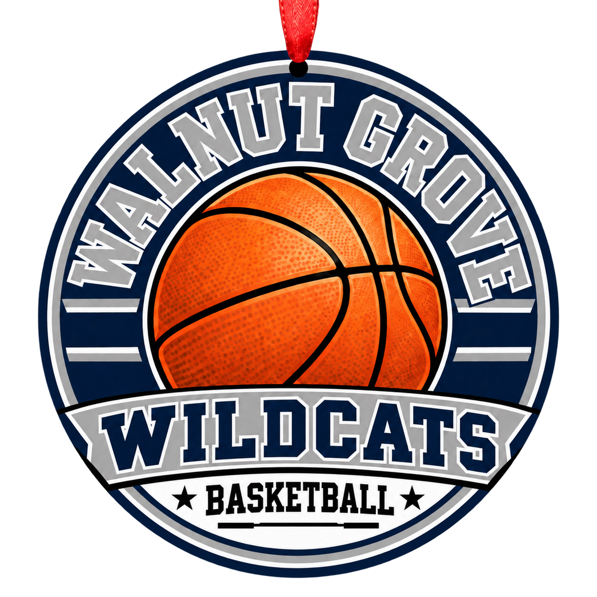 Walnut Grove High School Wildcats basketball Christmas ornament
