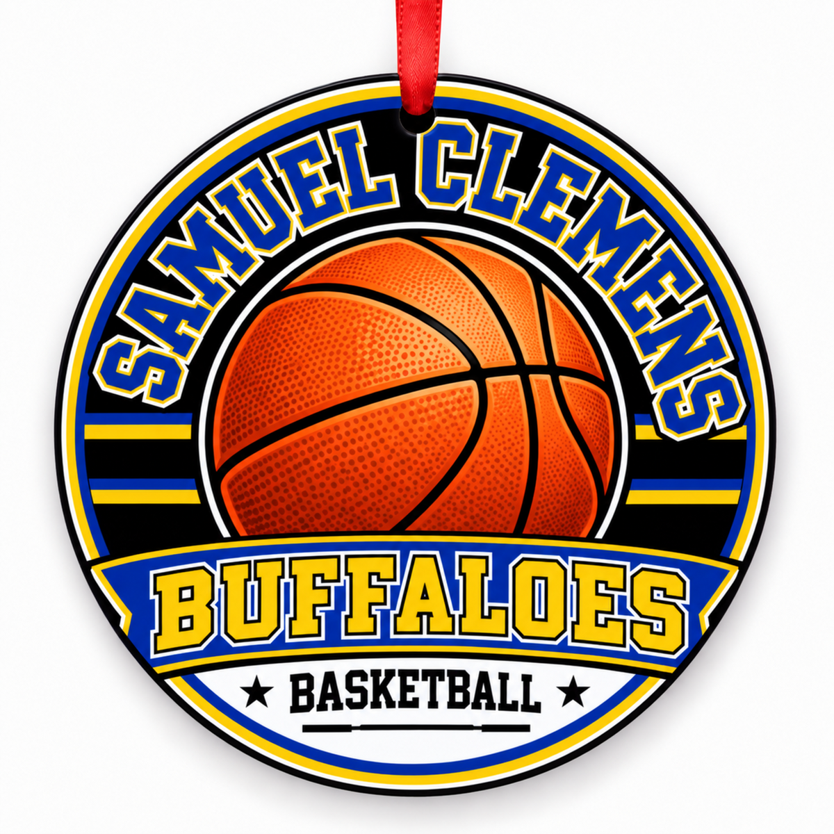 Samuel Clemens H S Buffaloes basketball Christmas ornament
