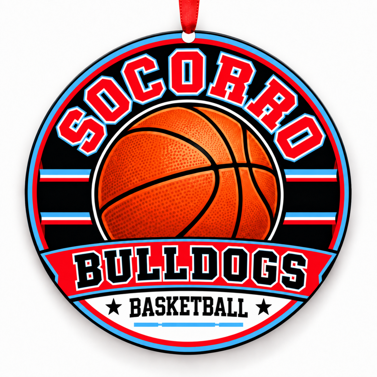 Socorro High School Bulldogs basketball Christmas ornament