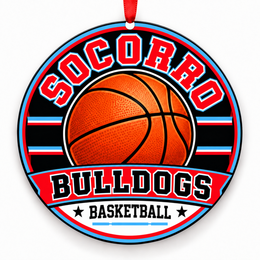 Socorro High School Bulldogs basketball Christmas ornament