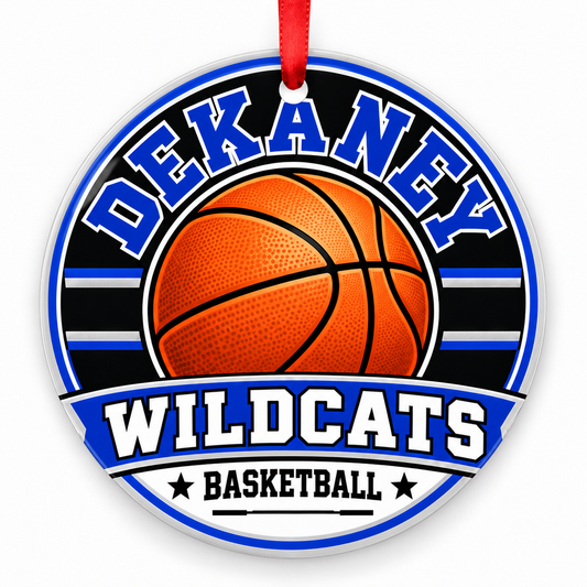 Andy Dekaney High School Wildcats basketball Christmas ornament
