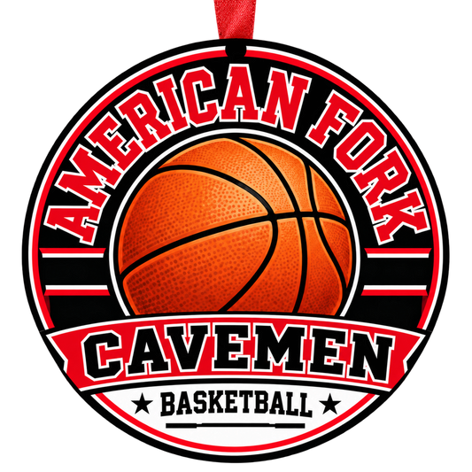 American Fork High School Cavemen basketball Christmas ornament